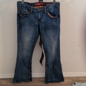 Mudd  5 pocket embroidered jeans with belt